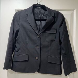 Theory Single Breasted 3-Button Black Blazer, Size 10.